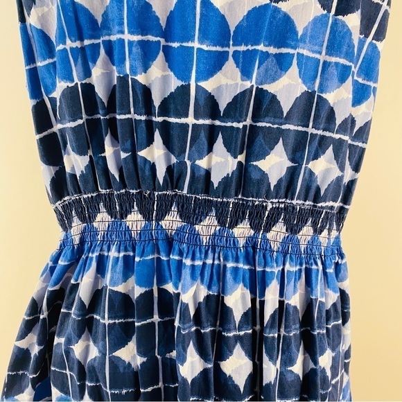 TOMMY Hilfiger dress sleeveless polka dot blue faux wrap V neck elastic waist - Picture 7 of 16